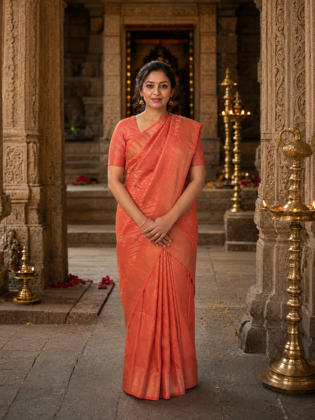 Royal Banarsi Mashru silk Saree (2 piece set)