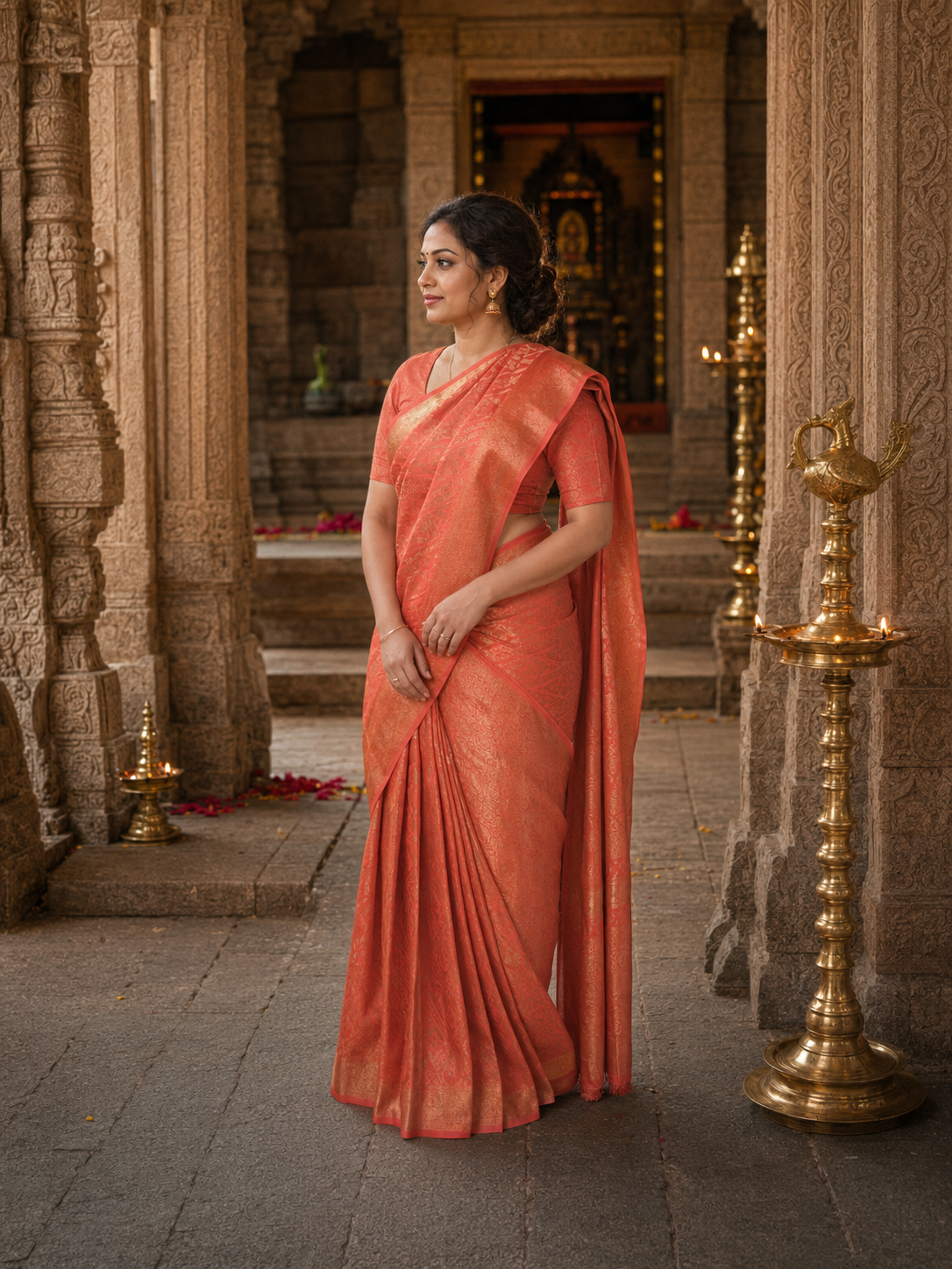 Royal Banarsi Mashru silk Saree (2 piece set)