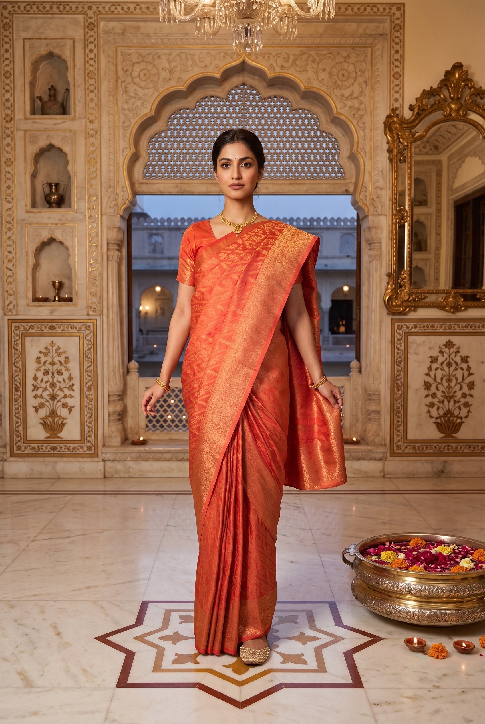 Royal Banarsi Mashru silk Saree (2 piece set)
